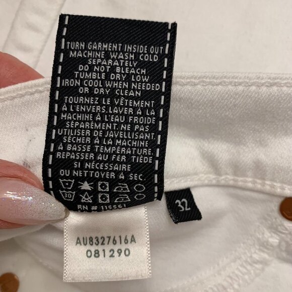 7 For All Mankind Ankle Skinny Jean with Faux Pockets White Size 32 - Picture 8 of 14